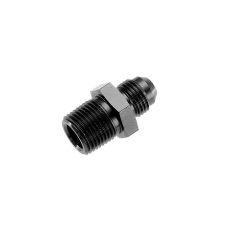 -04 STRAIGHT MALE ADAPTER TO -04 (1/4) NPT MALE - BLACK